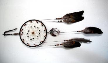 Preview: Traumfänger - Perlen und Lebensbaum - Durchmesser 15 cm